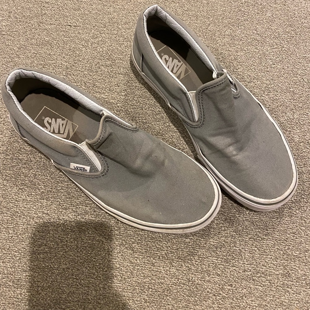 Vans Woman’s Classic Gray Slip-On Sneakers